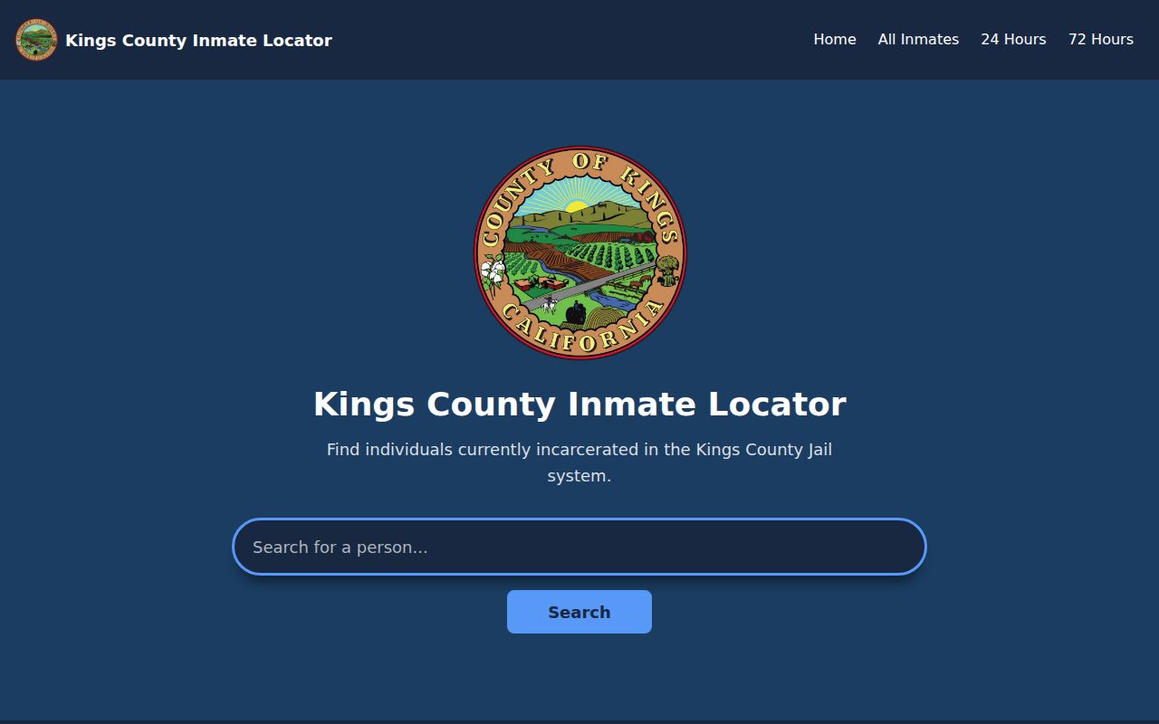 Kings County Jail official booking and inmate locator search